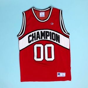Vintage Champion red, black and white color way
